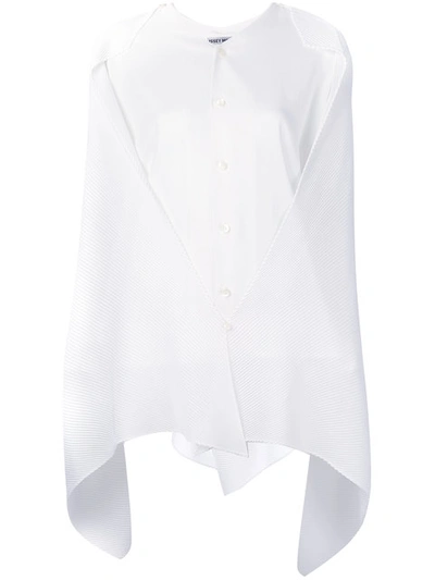 Issey Miyake Cape-panel Asymmetric Shirt In White