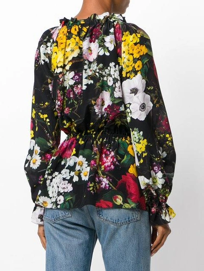 Shop Dolce & Gabbana Ruched Floral Blouse
