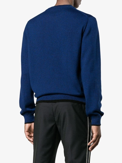 Shop Kenzo Tiger Crest Embroidered Sweater In Blue