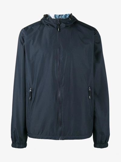 Shop Kenzo K Way Reversible Hooded Jacket In Blue