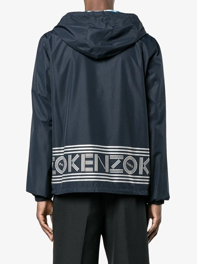 Shop Kenzo K Way Reversible Hooded Jacket In Blue