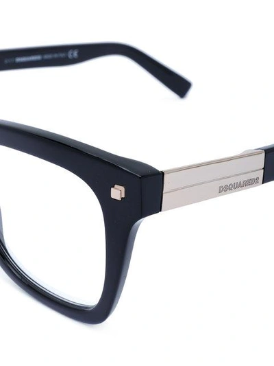 Shop Dsquared2 Eyewear Square Frame Glasses - Black