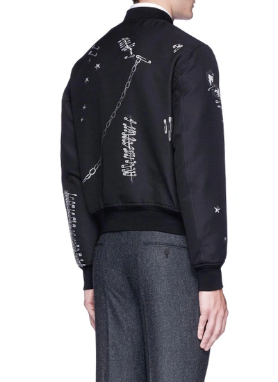 Shop Alexander Mcqueen Chain Safety Pin Fil Coupé Bomber Jacket