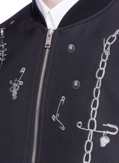 Shop Alexander Mcqueen Chain Safety Pin Fil Coupé Bomber Jacket
