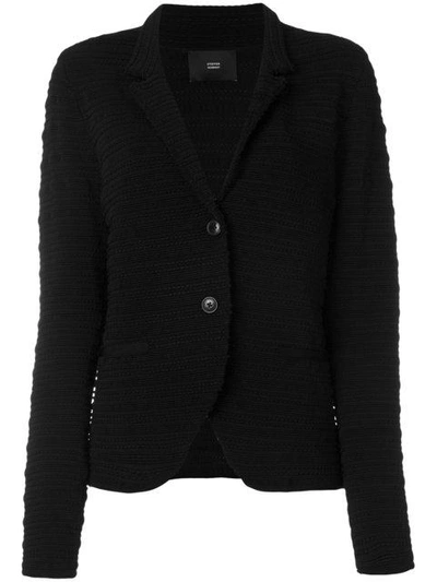 Shop Steffen Schraut Single Button Ribbed Jacket In Black