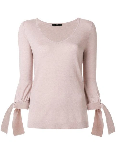 Shop Steffen Schraut Tied Cuffs Knitted Blouse - Pink