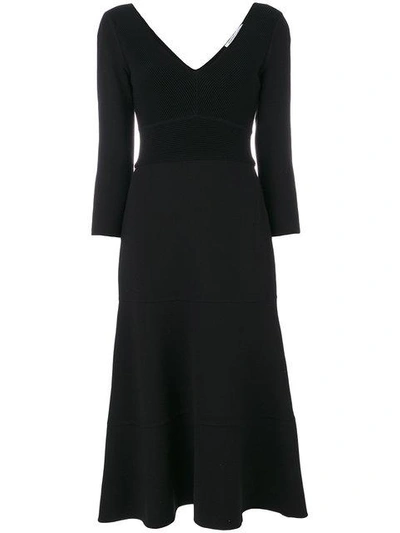 Shop Agnona Flared Midi Dress - Black