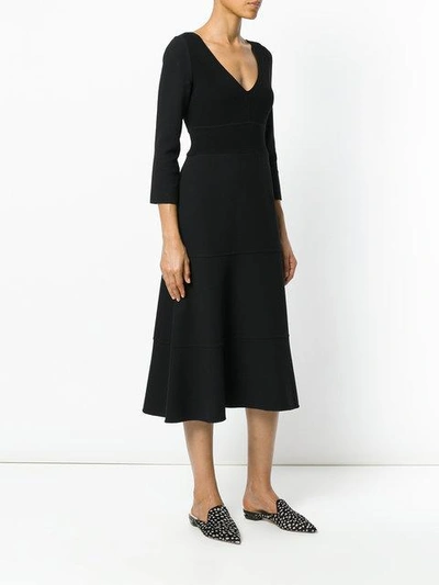 Shop Agnona Flared Midi Dress - Black
