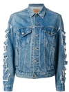 R13 ripped style denim jacket,MACHINEWASH