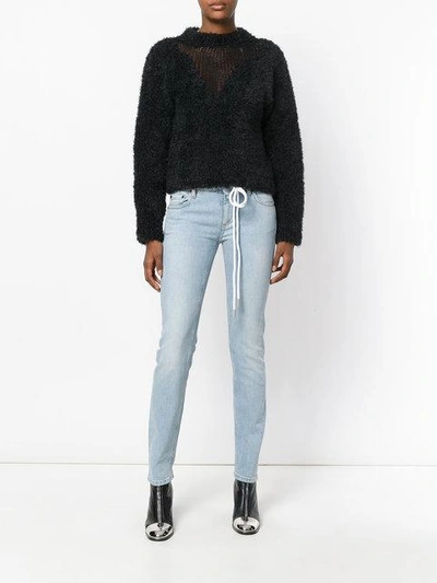 Shop Off-white Diag Skinny Jeans In Blue