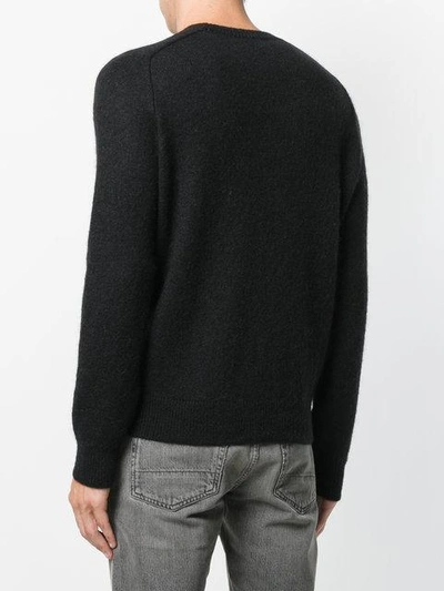 Shop Saint Laurent Intarsia Knit Jumper In Black