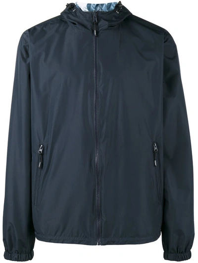 Shop Kenzo K Way Reversible Hooded Jacket - Blue
