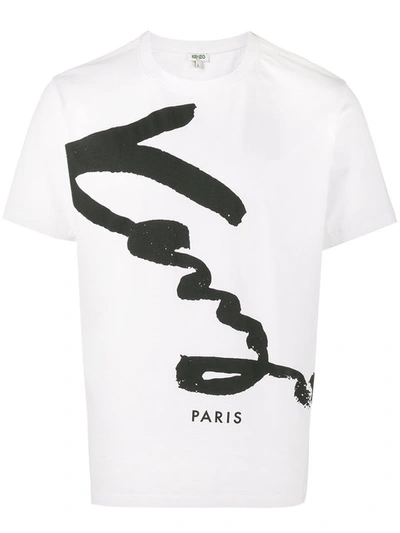 Shop Kenzo Signature Printed T-shirt In White