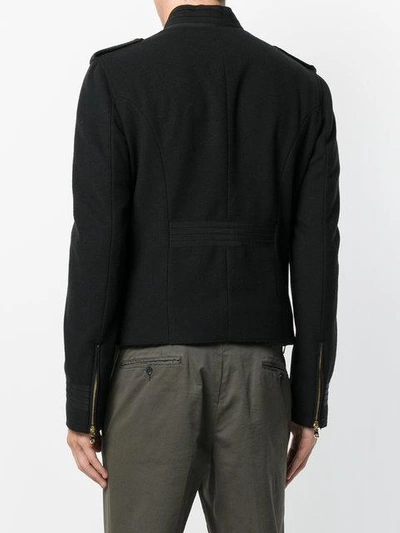 Shop Dolce & Gabbana Military Zipped Jacket In Black
