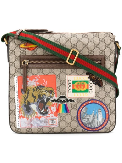 Shop Gucci Gg Supreme Badge Messenger Bag