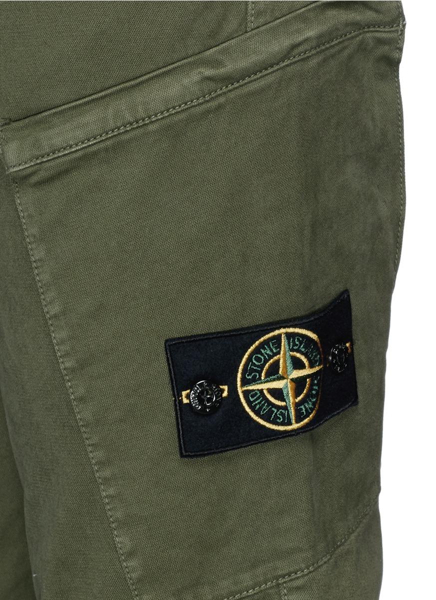 stone island garment dyed broken twill pant