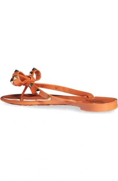 Shop Valentino 'rockstud' Flip Flop In Orange