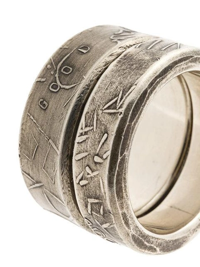 Shop Werkstatt:münchen Combination Urban Traces Ring In Metallic