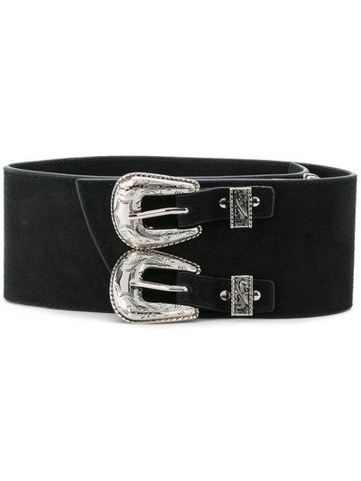 Shop B-low The Belt Double Buckle Western Belt - Black