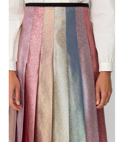 Shop Gucci Multicolor Pleated Lurex Skirt