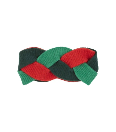 Shop Gucci Multicolor Braided Wool Blend Headband