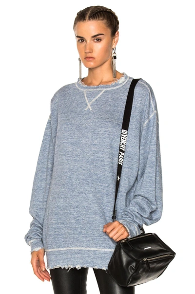 Shop R13 Linen Sweatshirt In Blue