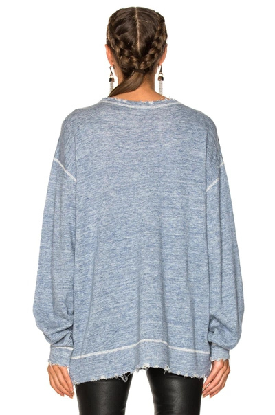 Shop R13 Linen Sweatshirt In Blue