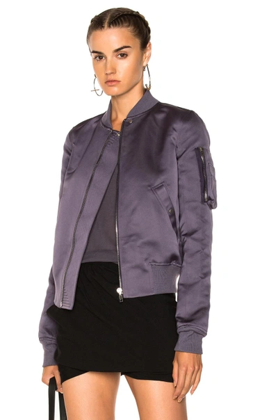 Shop Rick Owens Flight Bomber Jacket In Purple