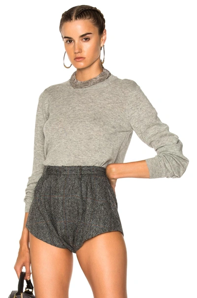 Shop Maison Margiela Elbow Patch Sweater In Gray. In Grey Melange