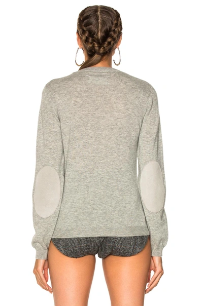 Shop Maison Margiela Elbow Patch Sweater In Gray. In Grey Melange
