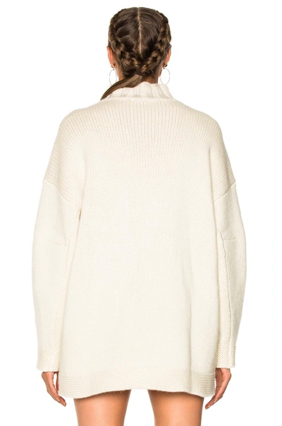 Shop Alexander Mcqueen Chunky Knit High Neck Sweater In Neutrals,white