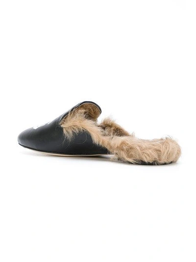 Shop Chiara Ferragni Flirting Fur Lined Mules - Black
