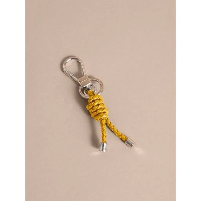 Burberry Braided Knot Leather Key Ring In Яркая Солома