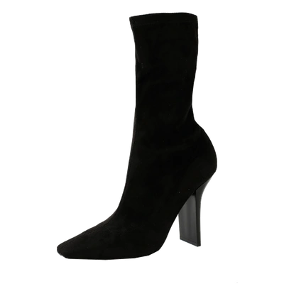 Shop Stella Mccartney Stretch Square Toe Heel  Booties In Black