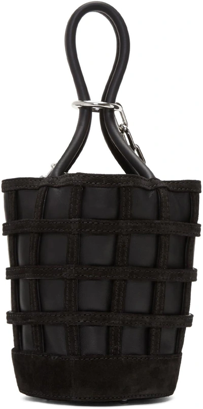 Shop Alexander Wang Black Mini Roxy Cage Bucket Bag