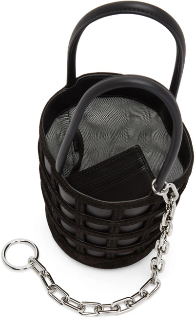 Shop Alexander Wang Black Mini Roxy Cage Bucket Bag