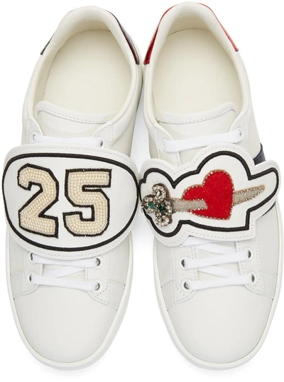 Shop Gucci White '25' Ace Sneakers