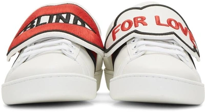 Shop Gucci White 'blind For Love' Ace Sneakers