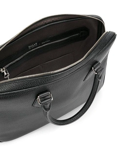 Shop Bally Laptop Bag With  Stripe Trim In Black