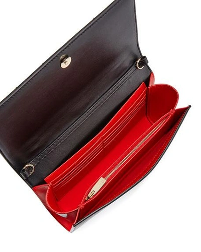 Shop Christian Louboutin Paloma Fold-over Embellished Clutch Bag In Black/mult