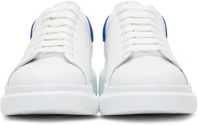 Shop Alexander Mcqueen White & Blue Oversized Sneakers