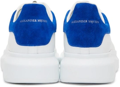 Shop Alexander Mcqueen White & Blue Oversized Sneakers