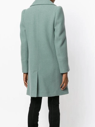 Shop Chloé Oversized Collar Double Breasted Coat In Green