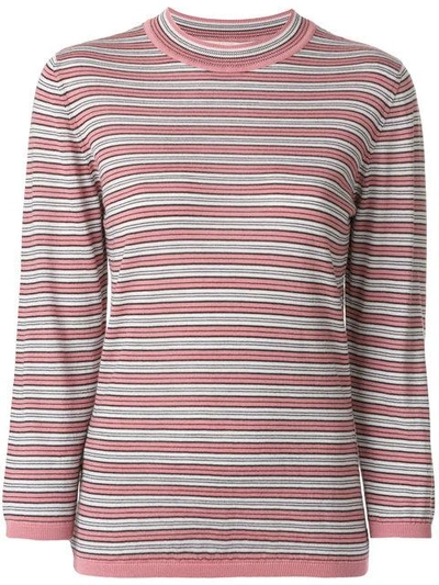 Shop Marni Knitted Striped Top In Multicolour