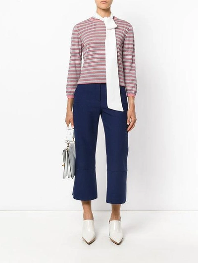 Shop Marni Knitted Striped Top In Multicolour