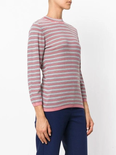 Shop Marni Knitted Striped Top In Multicolour