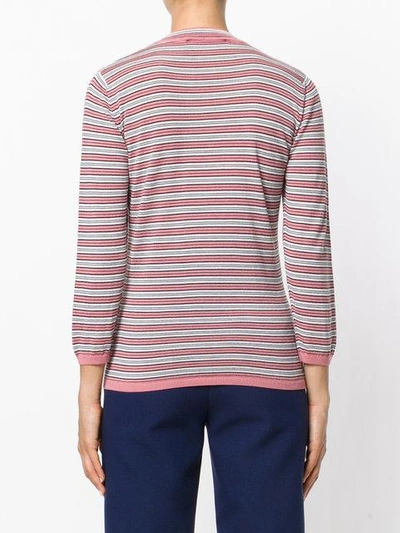 Shop Marni Knitted Striped Top In Multicolour