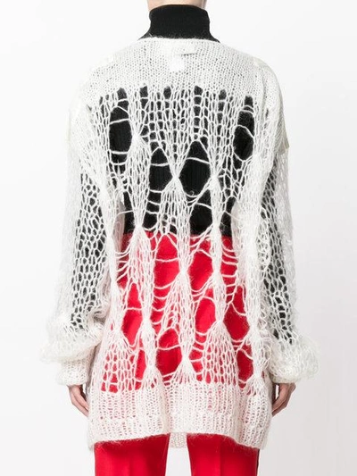 Shop Mm6 Maison Margiela Oversized Open Knit Sweater