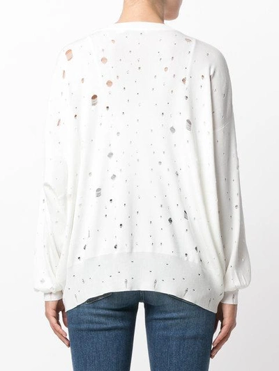 Shop Alexander Wang T Oversized Hole Detail Sweater In White