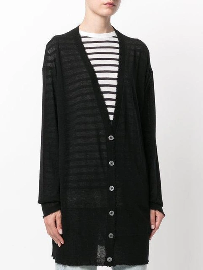 Shop Alexander Wang T T By Alexander Wang Longline Cardigan - Black